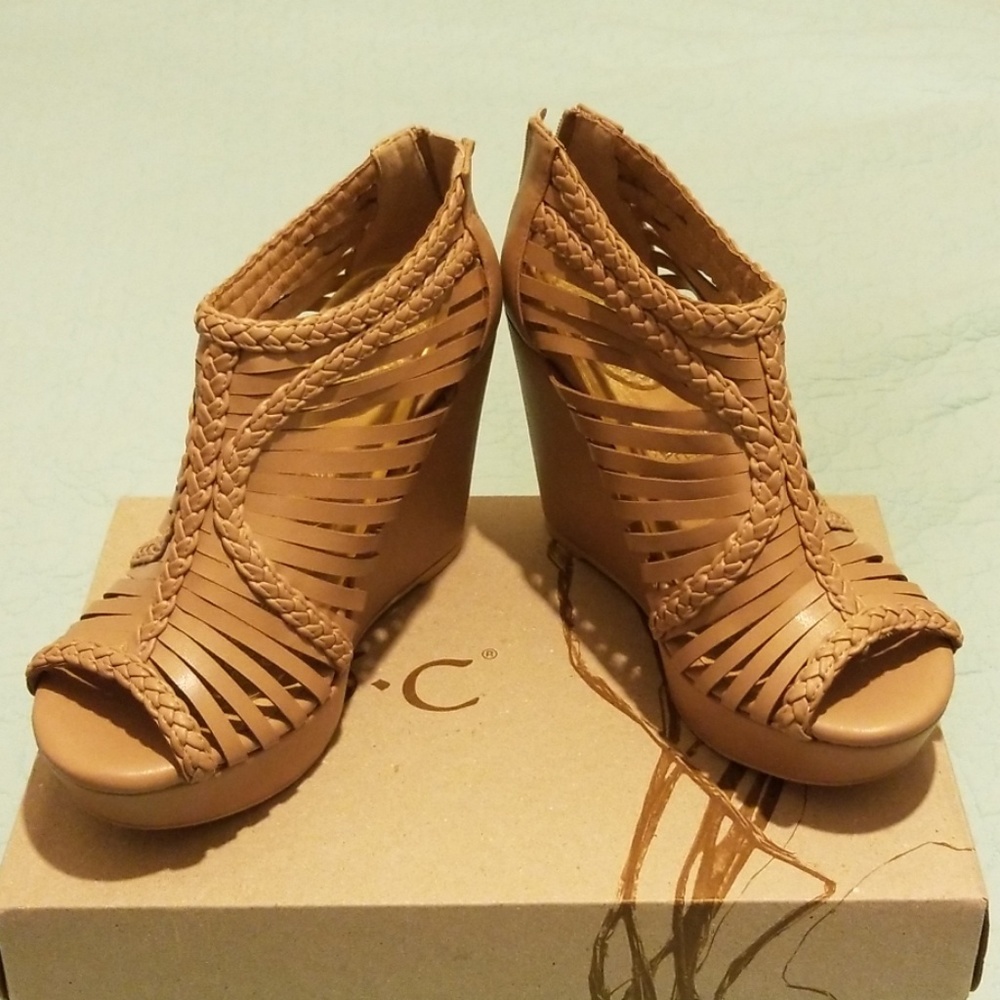Strappy Wedge Tan heels